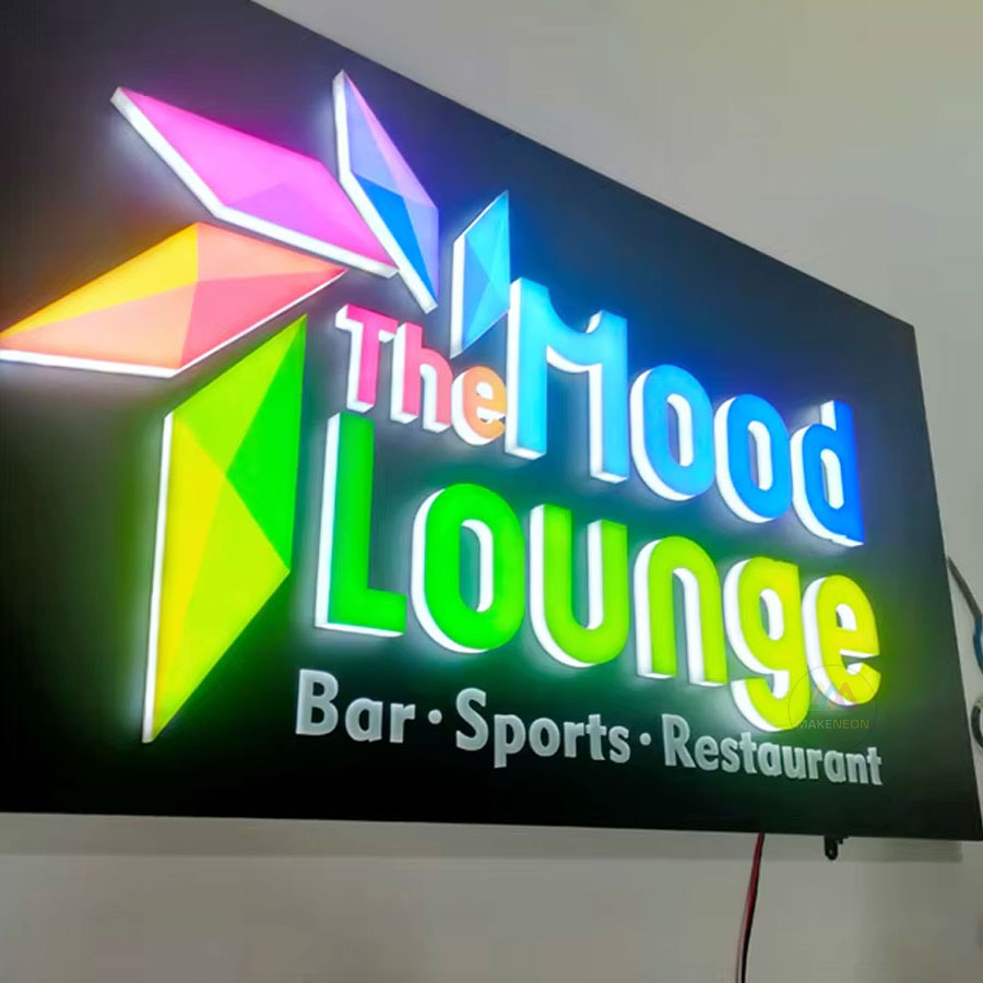 Custom Fully Lit 3D Acrylic Letter Signs with Business Logo