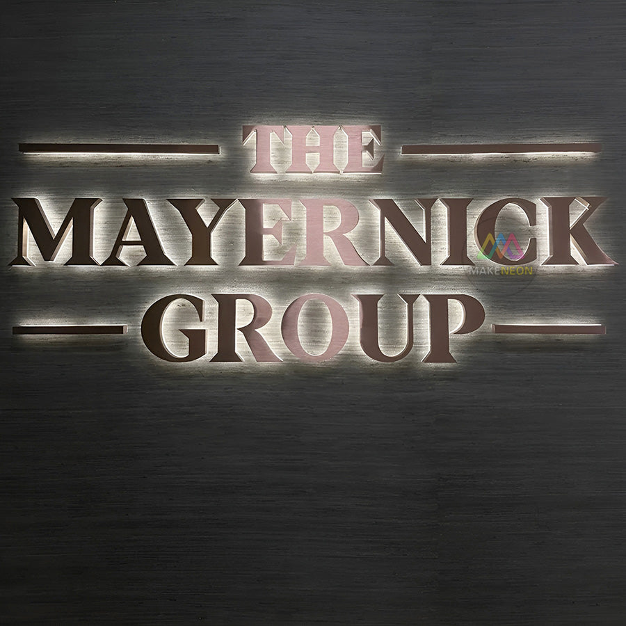 Custom Backlit 3D Metal Sign for Corporate Groups - Premier Business Signage