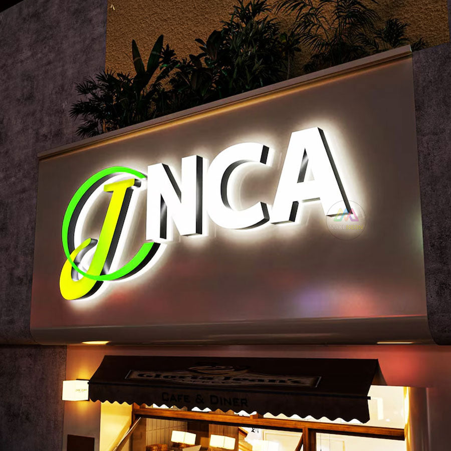 3D Front-lit and Backlit Acrylic Letter Sign - Custom Channel Letters for Business Branding