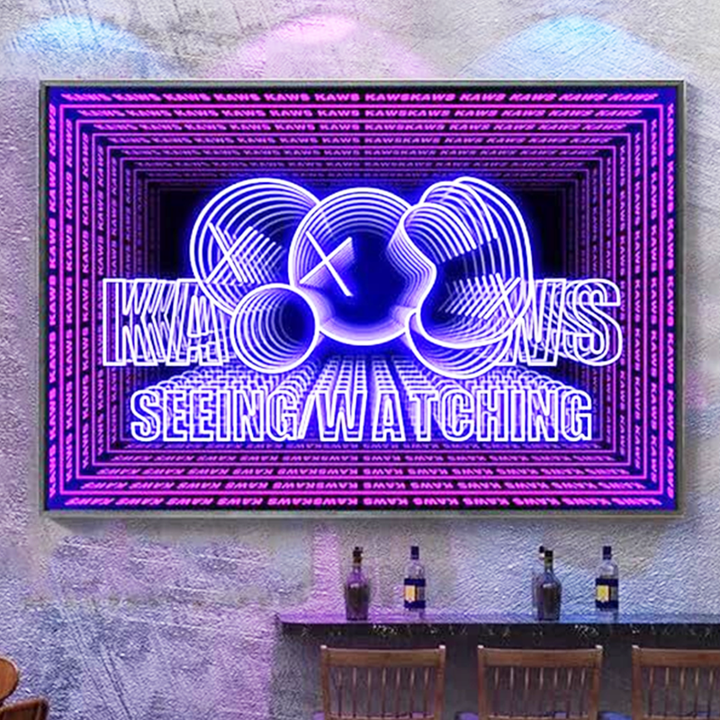Custom Infinity Mirror Neon Light Box Sign, RGB Multicolor Sign Round Magic Neon Light Box For Business