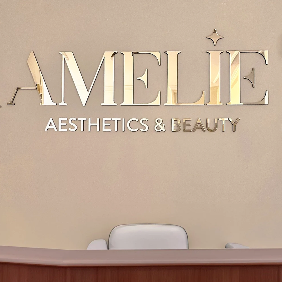 Acrylic Flat Cut Letter Signs - Custom Wall Logo Signs for Salon, Studio