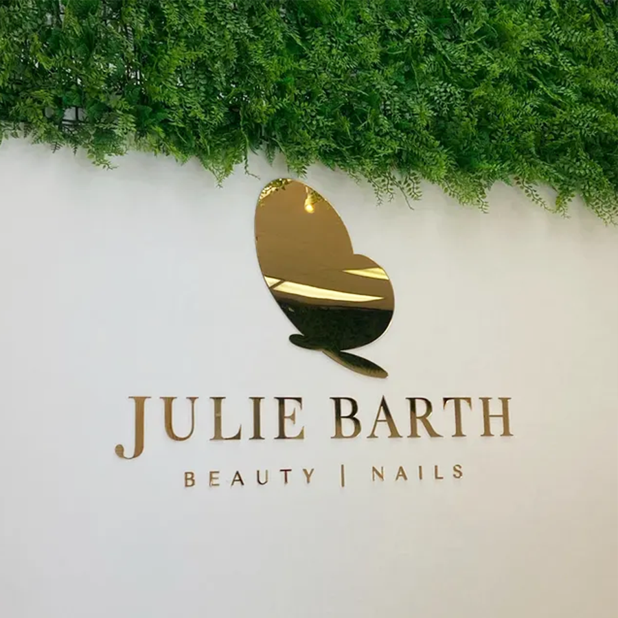 Acrylic Flat Cut Letter Signs - Custom Wall Logo Signs for Salon, Studio