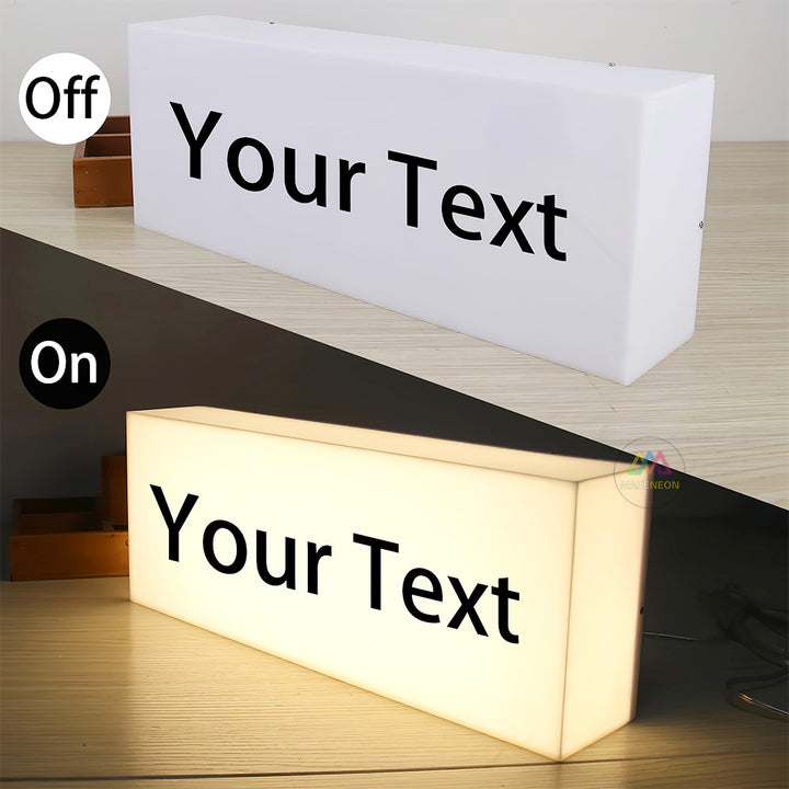Personalized Acrylic Light Box Sign - LED Rectangle Sign for Reception