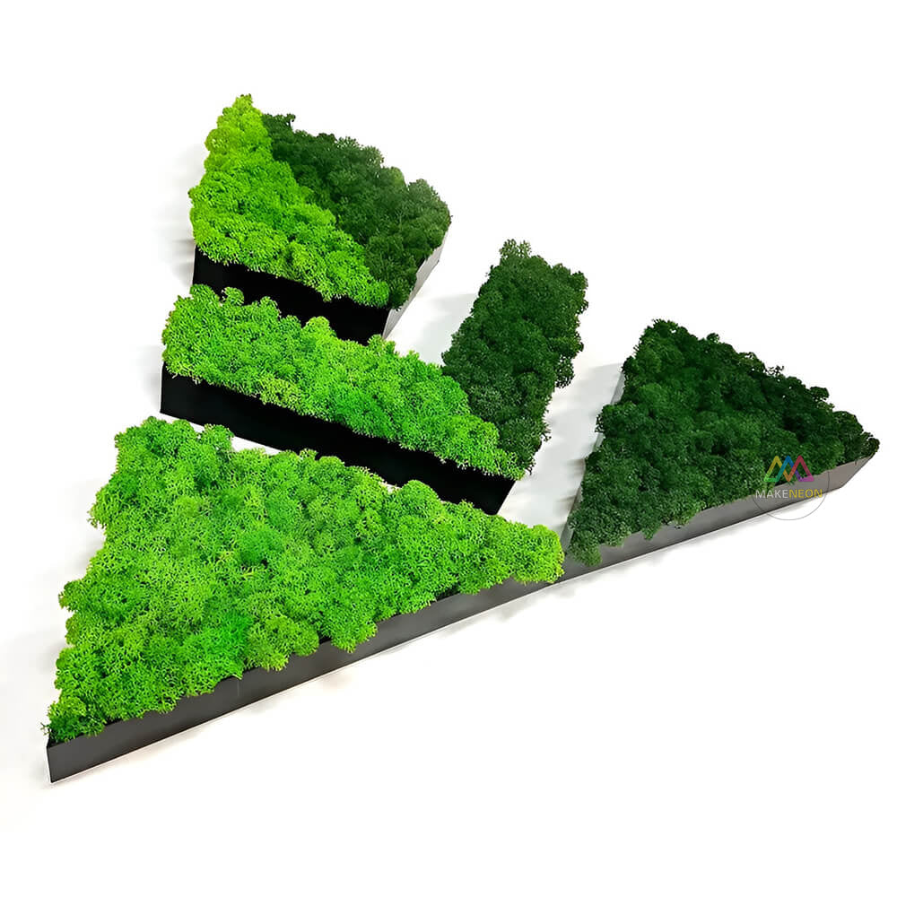 Custom 3D Moss Logo Sign with Stainless Steel Border