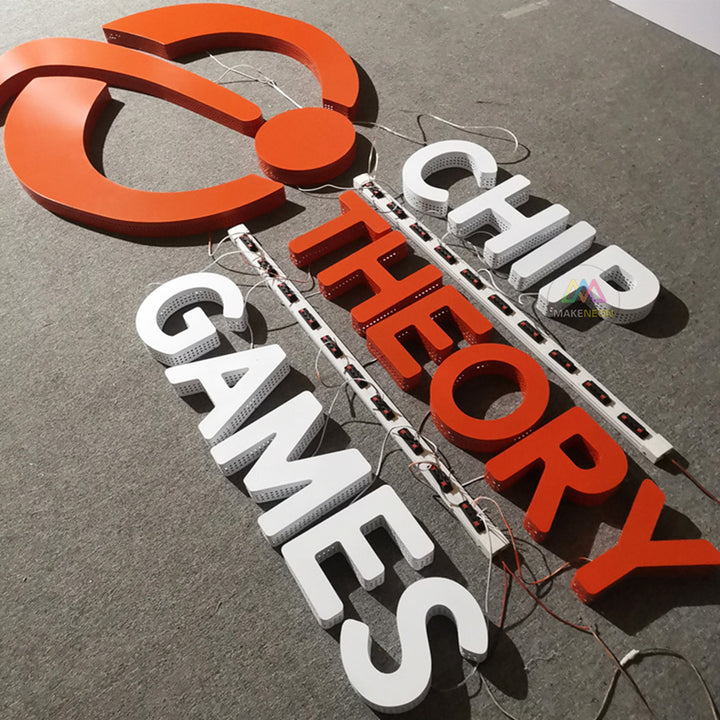 Custom Perforated Side Lit LED Channel Letters - Punching 3D Lighted Signs