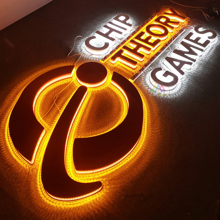 Custom Perforated Side Lit LED Channel Letters - Punching 3D Lighted Signs