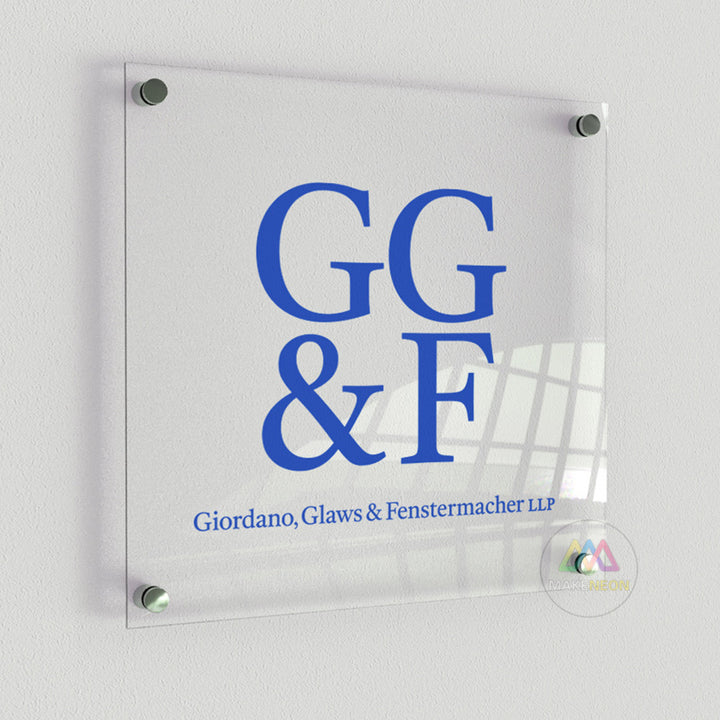Custom Acrylic Sign with UV Logo - Office & Lobby Wall Sign