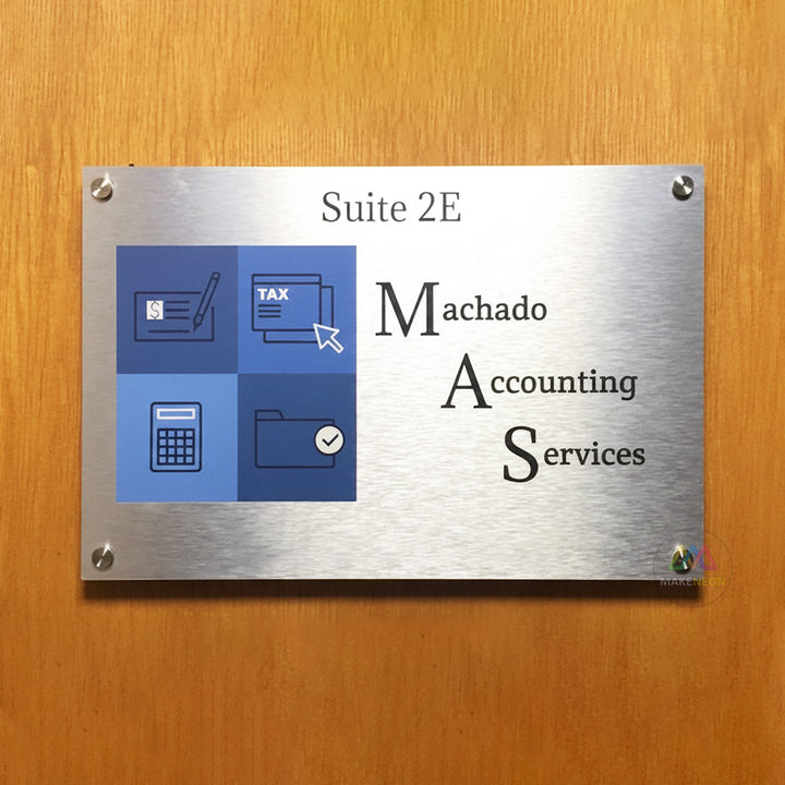 Custom Metal Sheet Sign - UV Logo Sign for Reception & Office