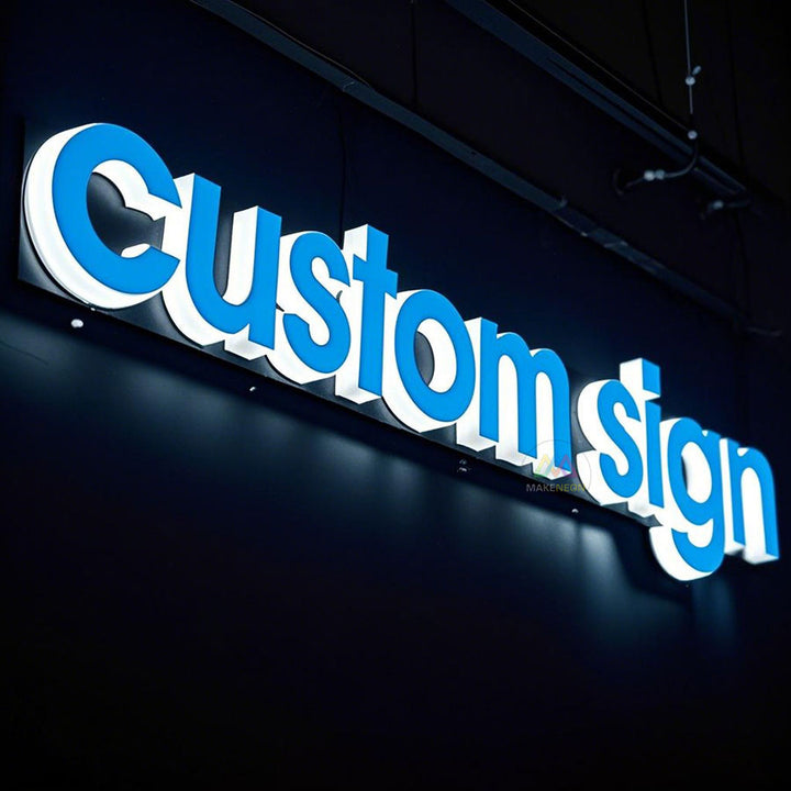 Personalized Fully Lit Acrylic Channel Letters - Custom Illuminated Lightbox Signage for Interior, Branding, and Office