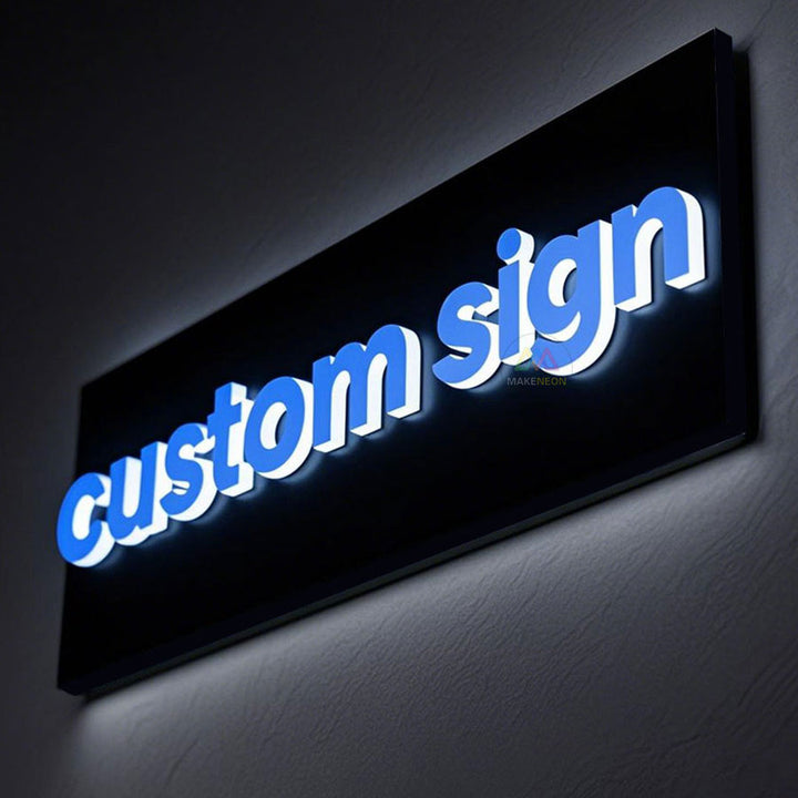 Personalized Fully Lit Acrylic Channel Letters - Custom Illuminated Lightbox Signage for Interior, Branding, and Office
