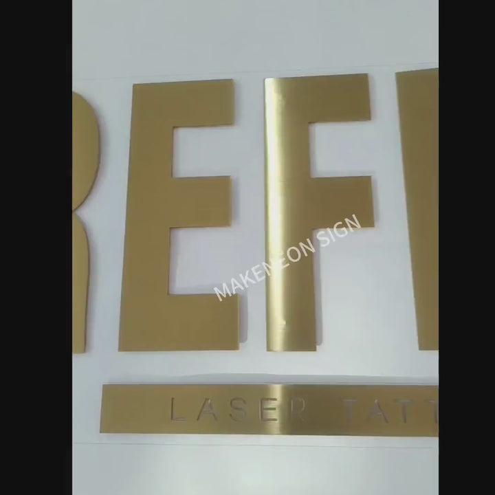 Custom Flat Cut Metal Letters - Laser Cut Wall Logo Signs for Business, Office