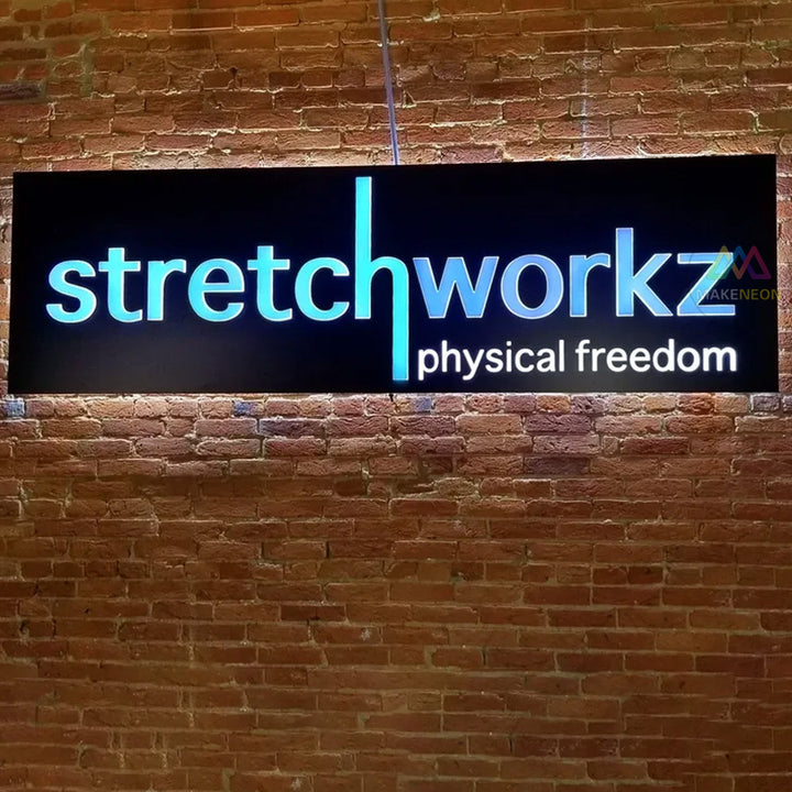 Custom Push Through Lightbox Sign - Metal Box with Illuminated Acrylic Letters