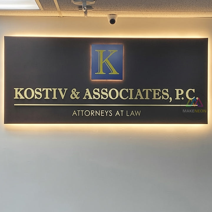 Custom Push Through Lightbox Sign - Metal Box with Illuminated Acrylic Letters