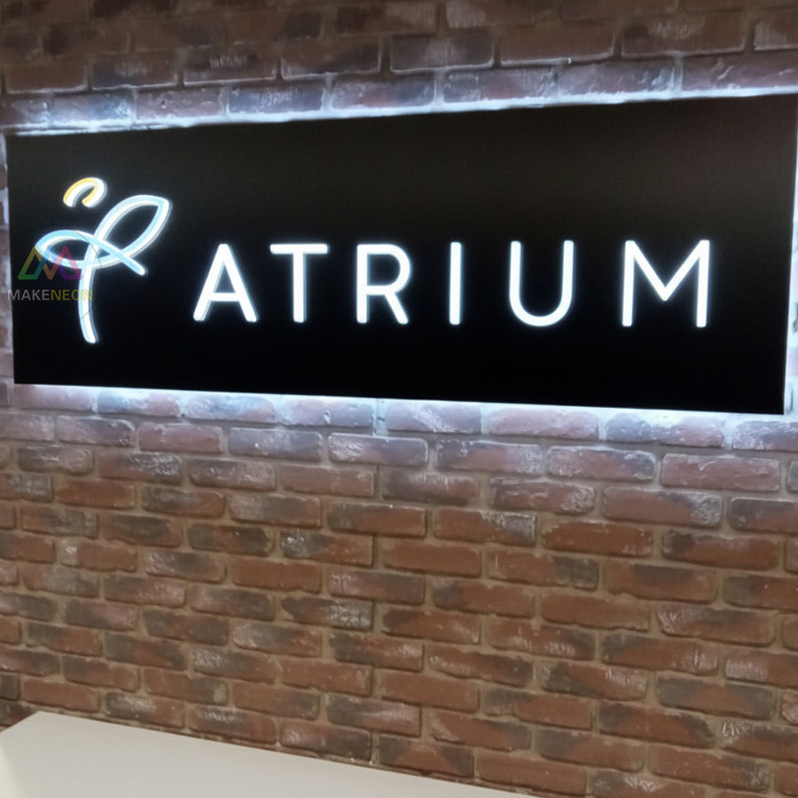 Custom Push Through Lightbox Sign - Metal Box with Illuminated Acrylic Letters