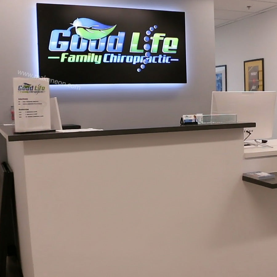 Custom Push Through Lightbox Sign - Metal Box with Illuminated Acrylic Letters