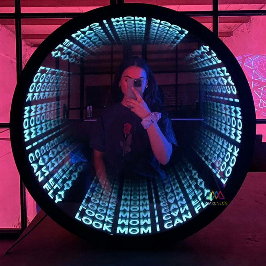 Custom Infinity Mirror Light Box Sign - LED Logo Sign for Business, Events