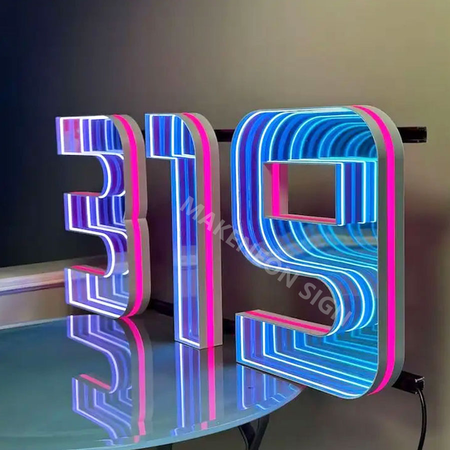 Custom 3D Infinity Mirror LED Channel Letters - Infinity Mirror Logo Signs