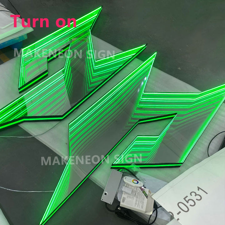 Custom 3D Infinity Mirror LED Channel Letters - Infinity Mirror Logo Signs