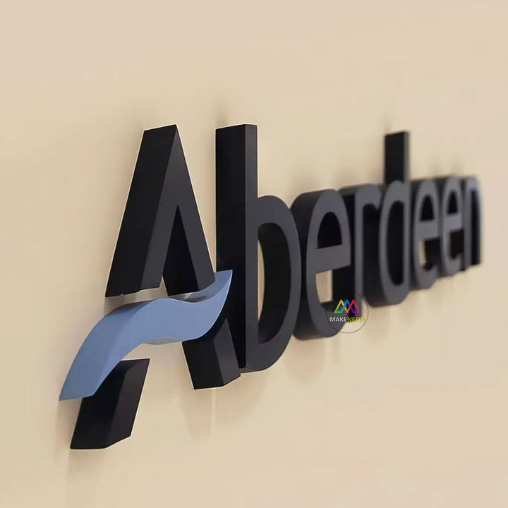 Personalized 3D Fabricated Letter Logo Signs - Non-Illuminated Acrylic Wall Sign