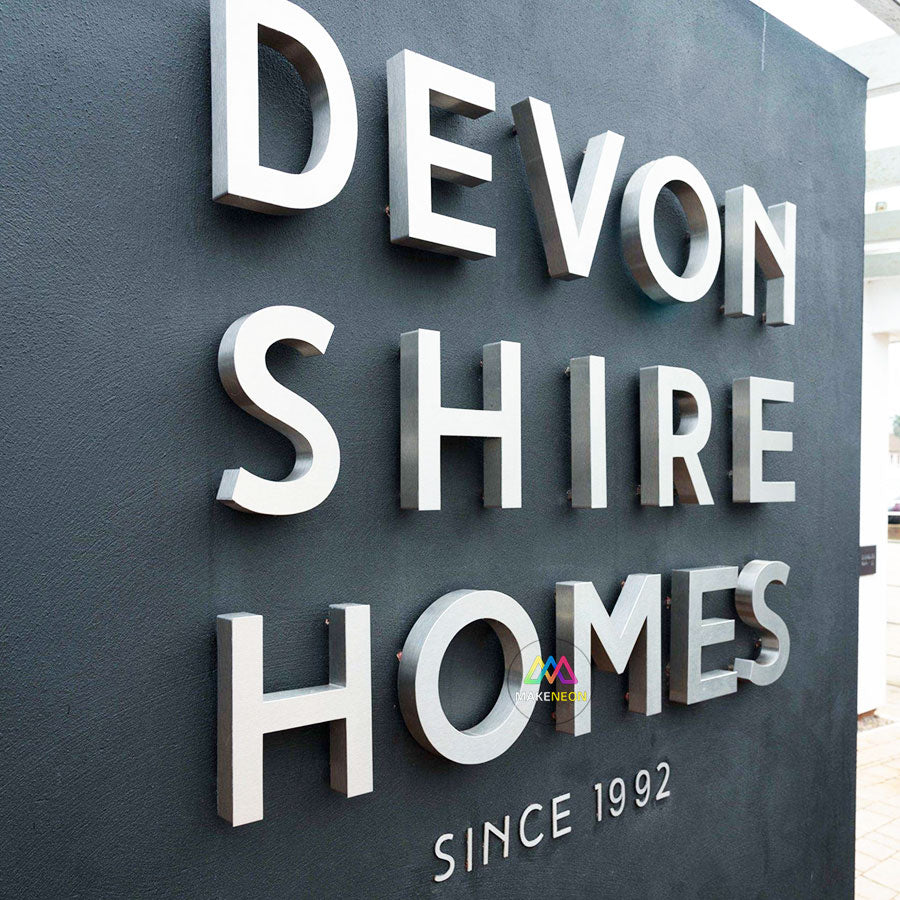 Personalized 3D Fabricated Letter Logo Signs - Non-Illuminated Acrylic Wall Sign