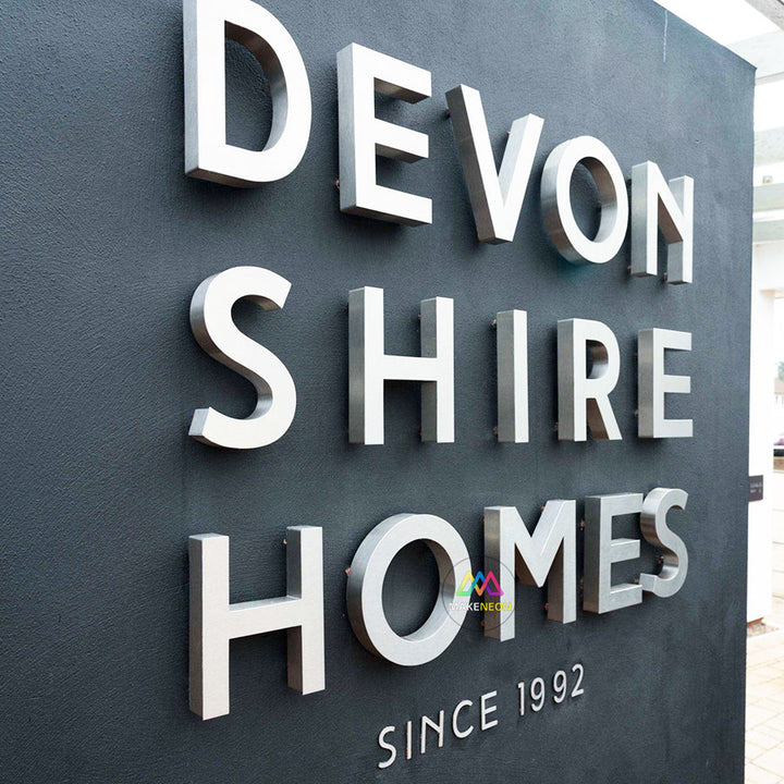Personalized 3D Fabricated Letter Logo Signs - Non-Illuminated Acrylic Wall Sign