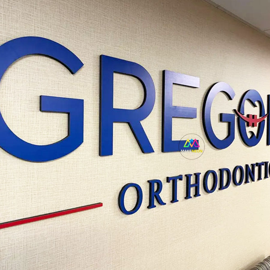Personalized 3D Fabricated Letter Logo Signs - Non-Illuminated Acrylic Wall Sign