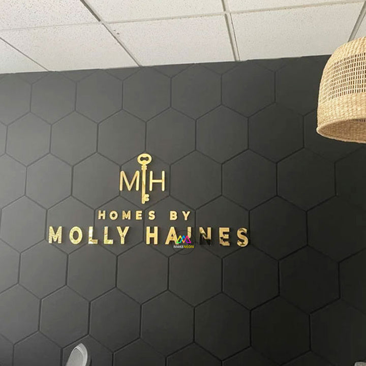 Personalized 3D Fabricated Letter Logo Signs - Non-Illuminated Acrylic Wall Sign