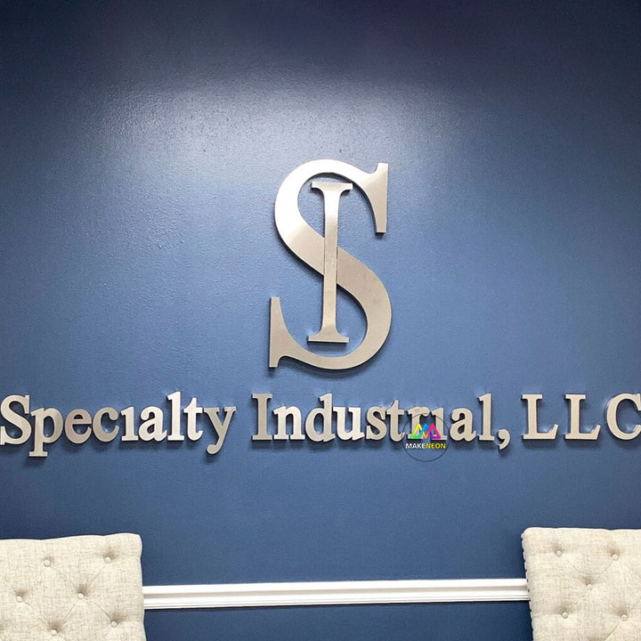 Personalized 3D Fabricated Letter Logo Signs - Non-Illuminated Acrylic Wall Sign