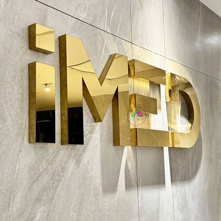 Personalized 3D Fabricated Letter Logo Signs - Non-Illuminated Acrylic Wall Sign