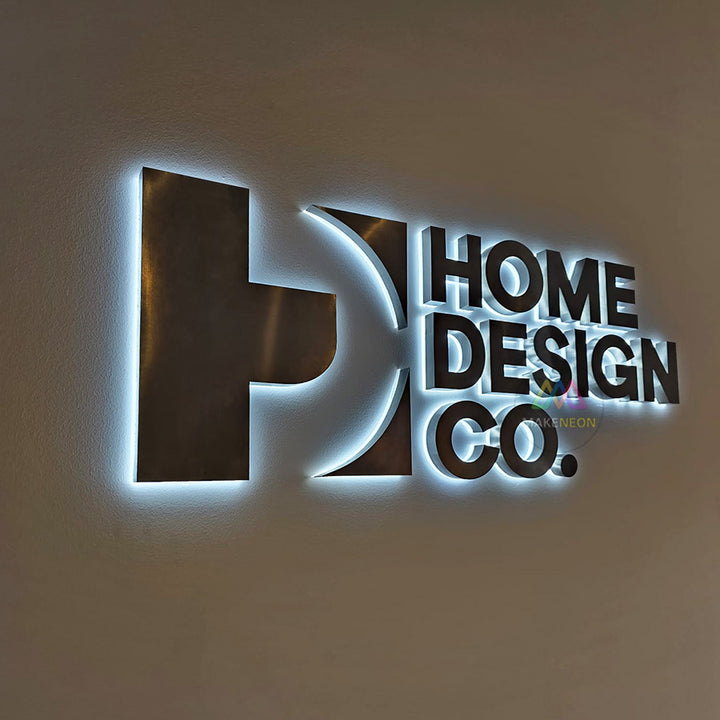 Professional 3D Backlit Metal Sign for Company - Office LED Logo