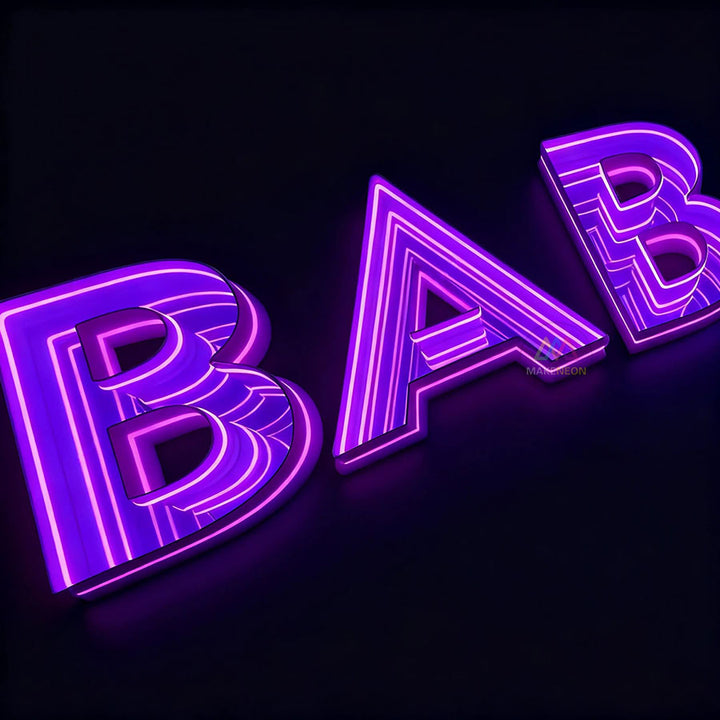 Custom 3D Infinity Mirror Channel Letters - LED Logo Signs for Businesses, Restaurants, Bars & Clubs