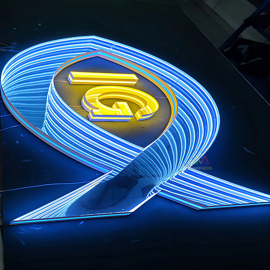 RGB Infinity Mirror LED Channel Letters - Personalized 3D Logo Signs for Businesses, Events & Receptions