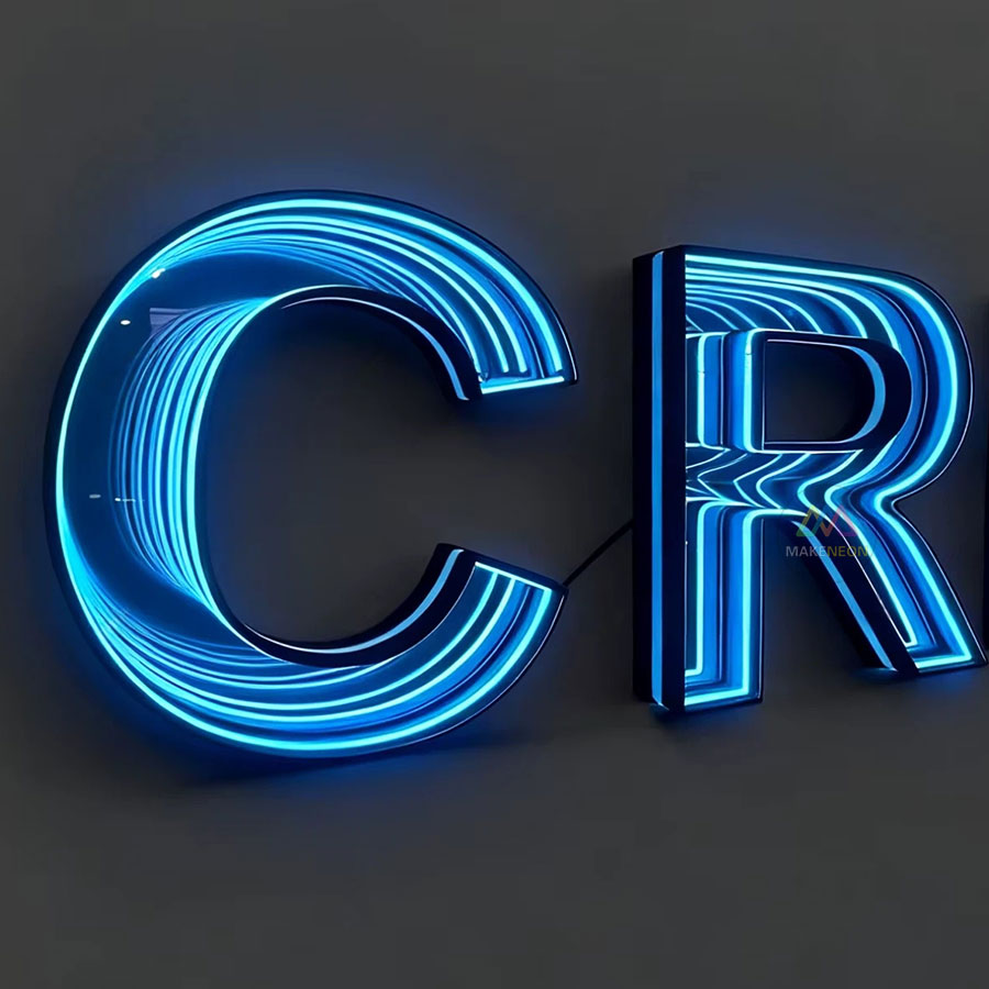 Custom 3D Infinity Mirror Channel Letters - LED Logo Signs for Businesses, Restaurants, Bars & Clubs