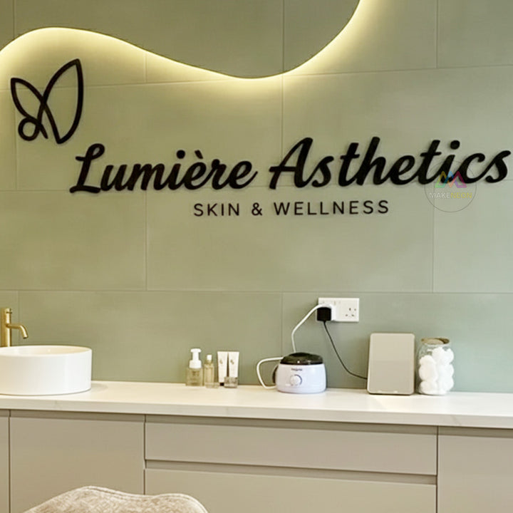 Personalized 3D Letter Logo Signs - Non-Lit Acrylic Wall Sign for Business