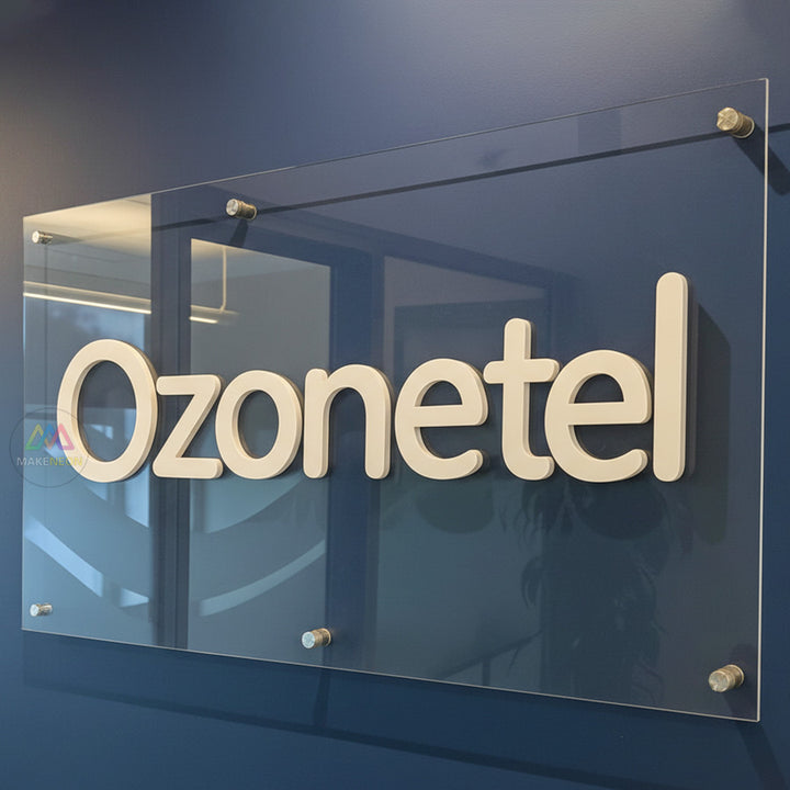 Custom 3D Letter Standoff Sign with Acrylic Back Panel - Business Wall Sign for Reception & Office