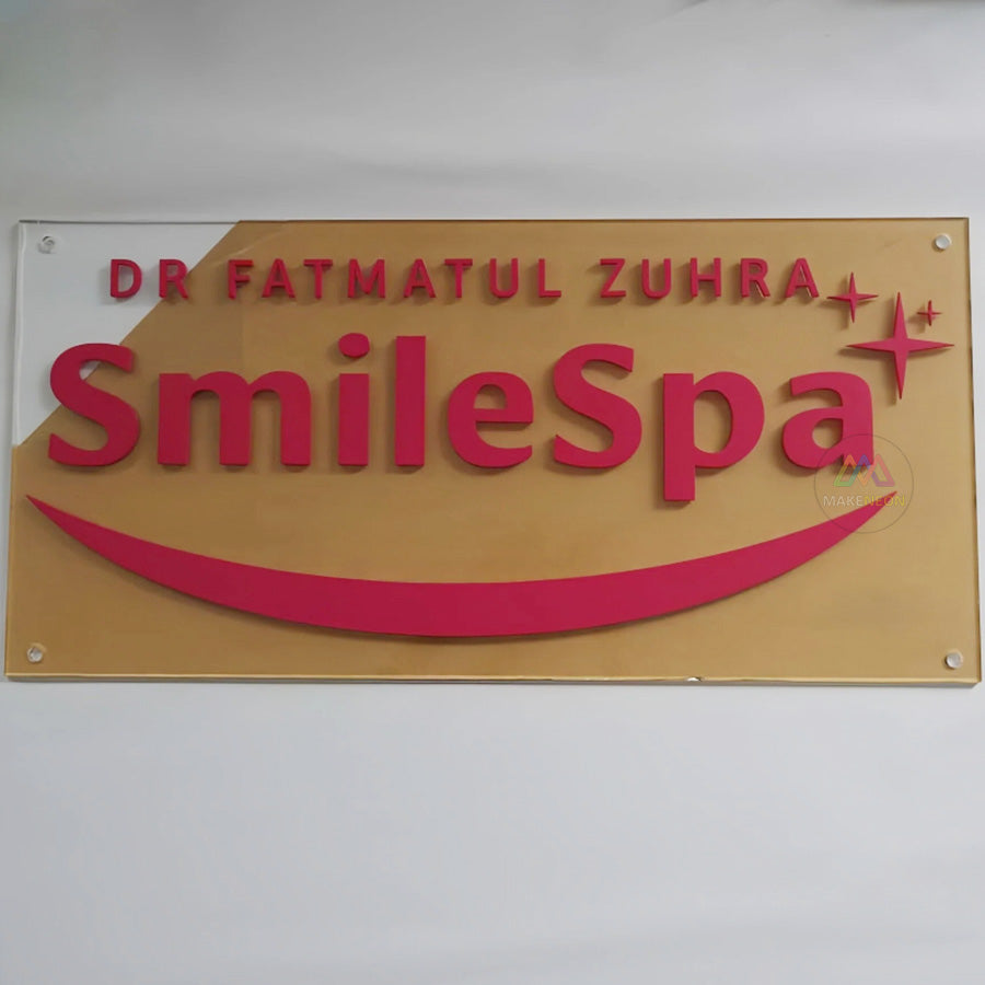 Custom 3D Letter Standoff Sign with Acrylic Back Panel - Business Wall Sign for Reception & Office