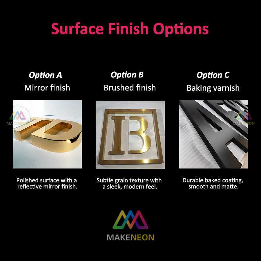 Custom 3D Metal Letter Sign - Bold Non-Lit Business Sign for Storefront, Mall, Shop