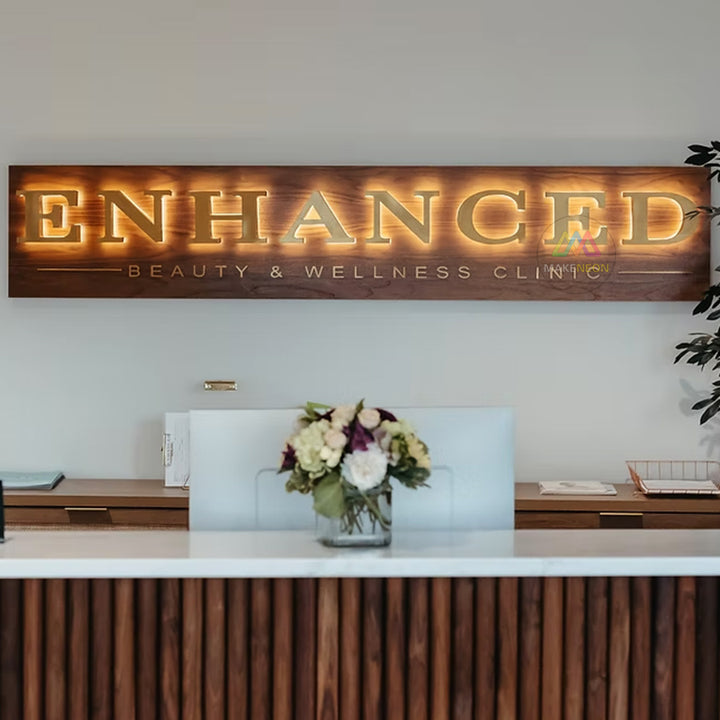 Custom 3D Metal Backlit Sign for Beauty & Wellness Clinic - Soft Glow Illumination