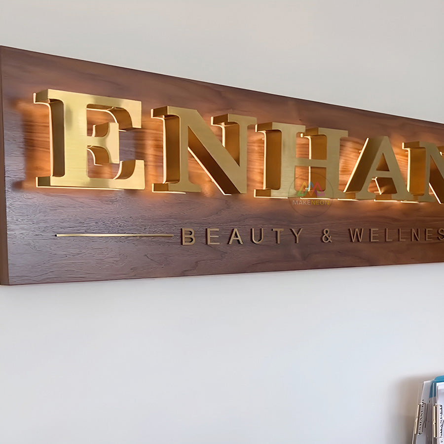 Custom 3D Metal Backlit Sign for Beauty & Wellness Clinic - Soft Glow Illumination