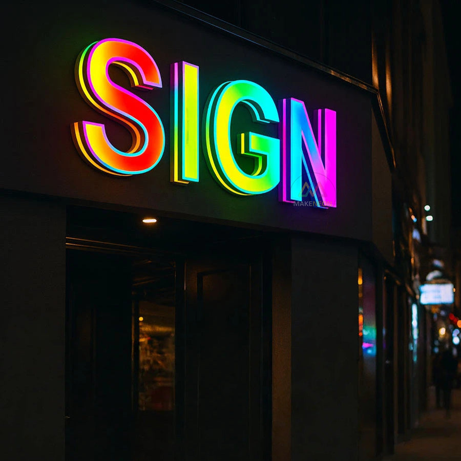 Custom RGB Gradient 3D Letter Sign - Programmable Full-Color ...