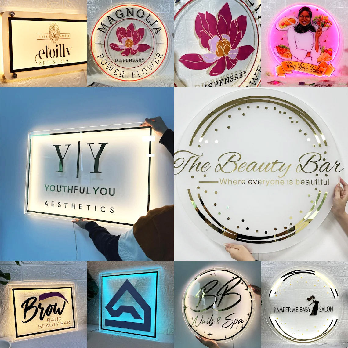 Personalized Acrylic Business Sign Custom Golden Lettering Sign for ...
