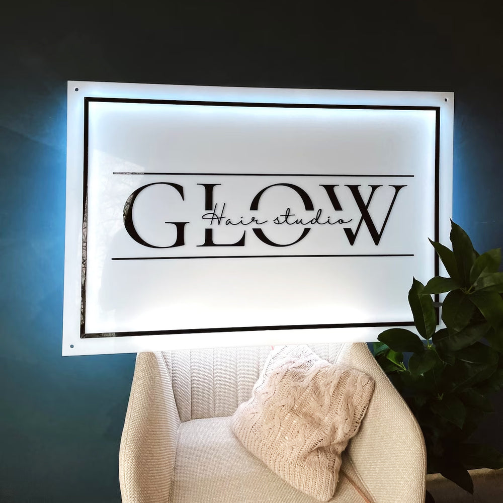 Acrylic backlit sign with different acrylic board color options – Make Neon