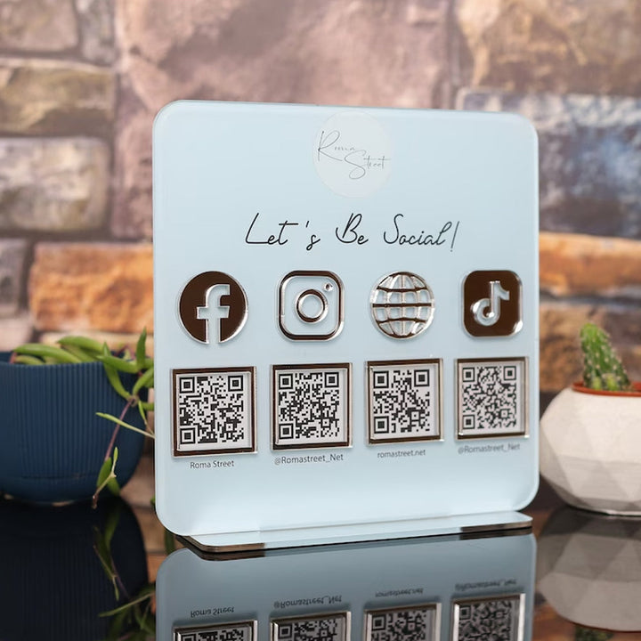 Custom Multi QR Code Sign - Personalized Payment Business Sign With Social Media QR Code