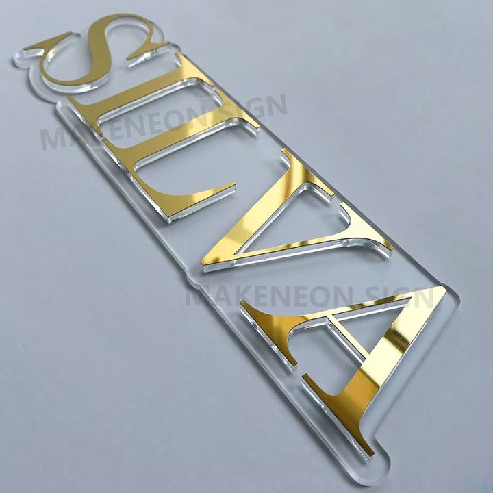 Acrylic Flat Cut Letter Signs - Custom Wall Logo Signs for Salon, Studio