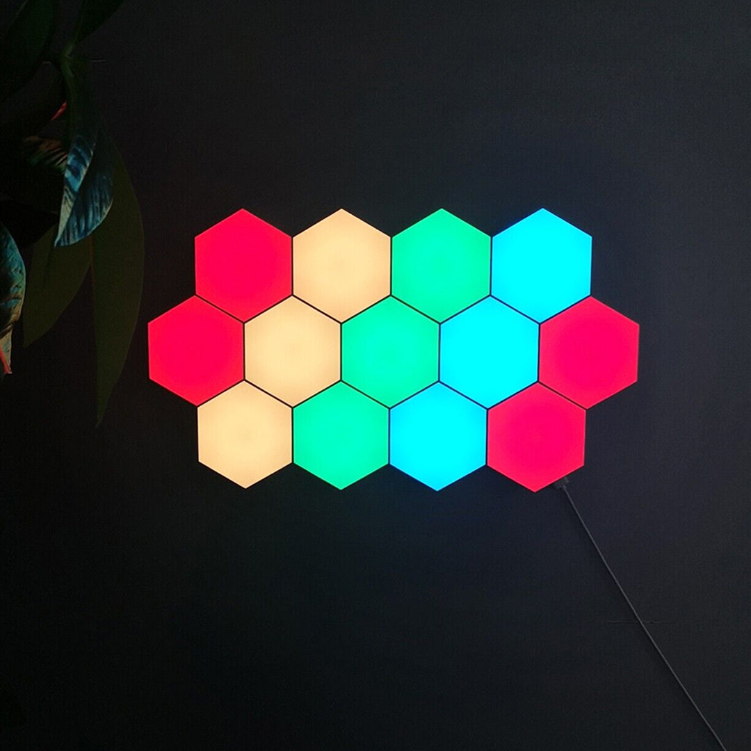 Hexagon Lights LED Panel Set: Touch Wall Lamps DIY for Modern Ambiance ...