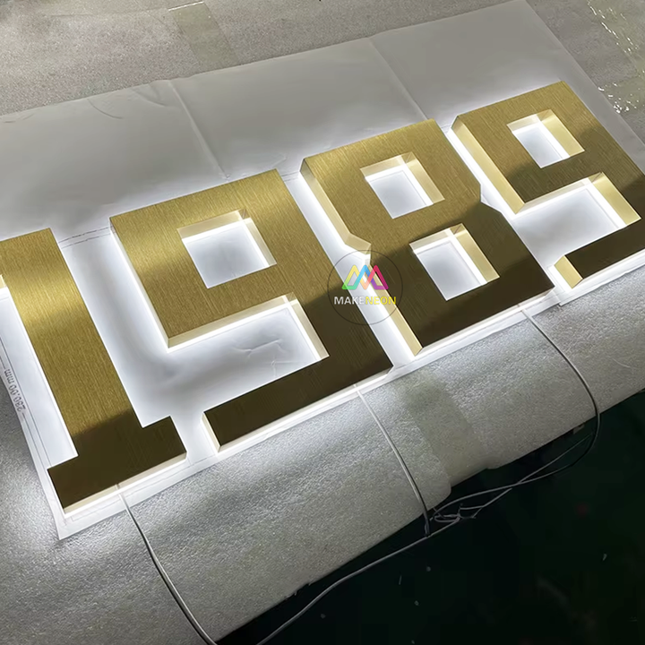 Custom Address Numbers 3D Metal Backlit Letters - Led Illuminated Metal Sign Waterproof