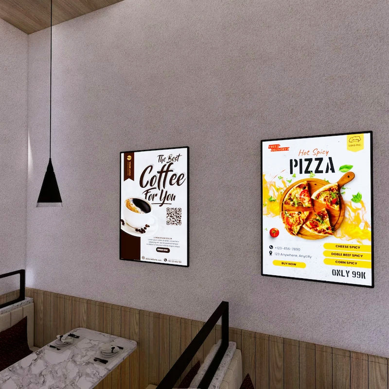 Ultrathin LED Light Box Illuminated Poster Display LED Backlit Menu Board For Restaurant Cafe Shops