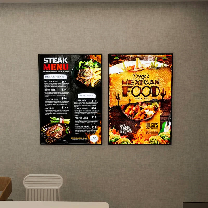 Ultrathin LED Light Box Illuminated Poster Display LED Backlit Menu Bo ...