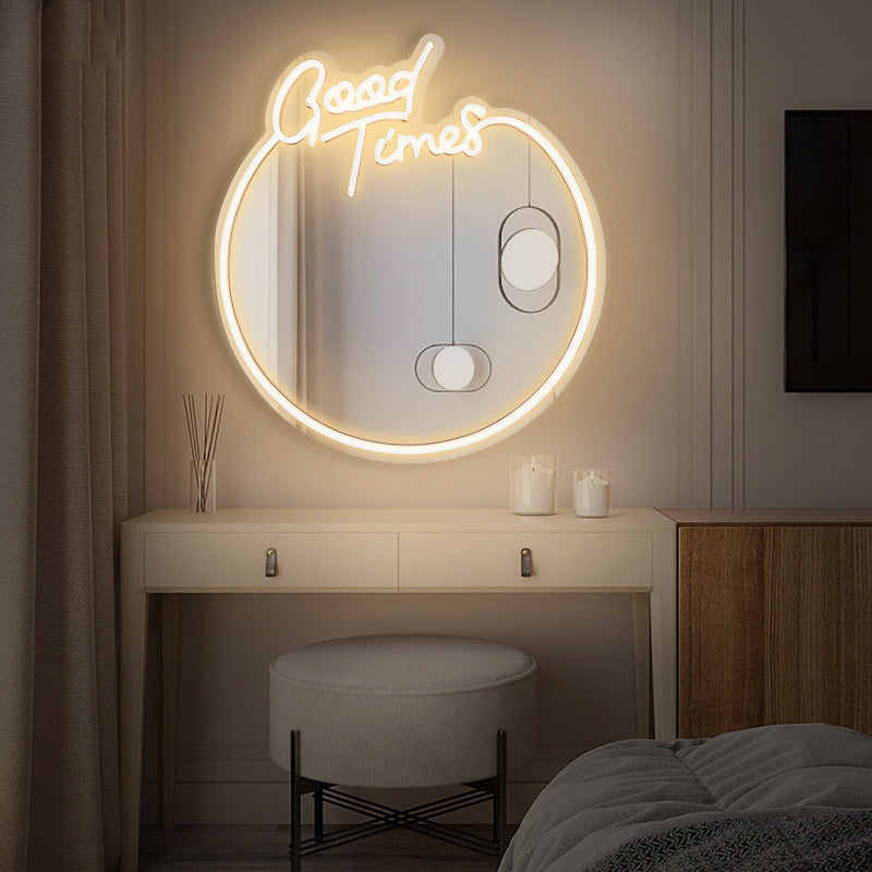 Wholesales Cute LED Neon Sign Mirror - Good Time Neon Mirror Sign For Room Decor
