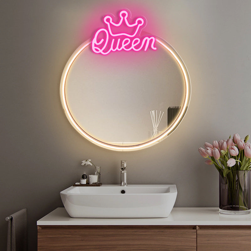 Wholesales Cute LED Neon Sign Mirror - Queen Neon Mirror Sign For Room Decor